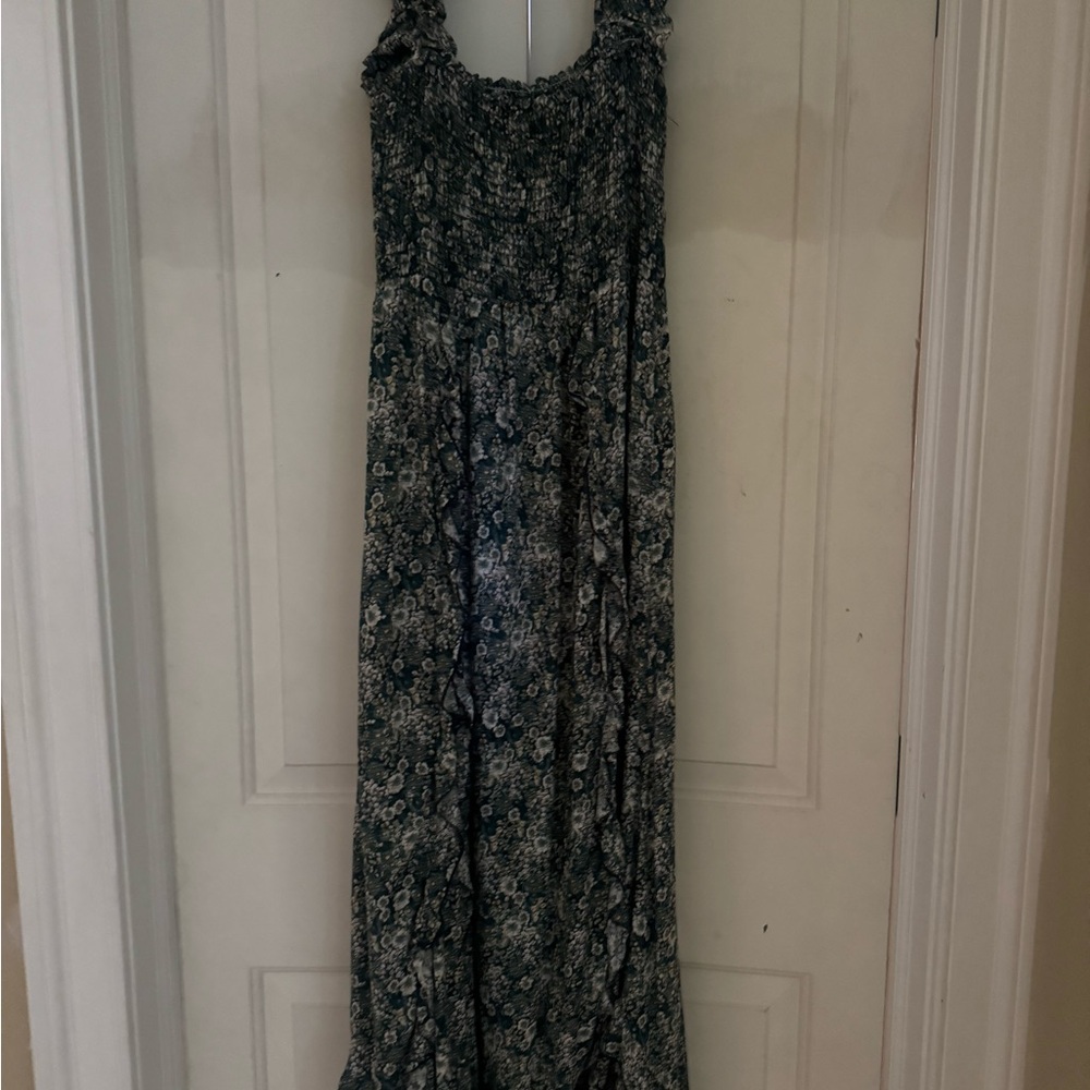 Three Bird Nest Dark Green Floral Maxi Dress